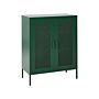 Office Cabinet Green Metal 2 Doors Locks Keys Industrial Design Home Office Furniture