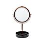 Makeup Mirror Rose Gold Iron Metal Frame Ceramic Base Ø 26 Cm With Led Light 1x/5x Magnification Double Sided