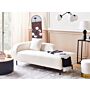 Chaise Lounge White Bocule 2 Seater Left Hand Throw Cushion