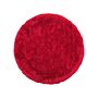 Shaggy Area Rug High-pile Carpet Solid Red Polyester Round 140 Cm