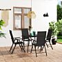 Vidaxl 5 Piece Garden Dining Set Black