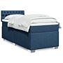 Vidaxl Box Spring Bed With Mattress Blue 90x200 Cm Fabric