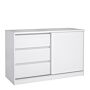 Naia Storage Unit With 1 Sliding Door And 3 Drawers In White High Gloss