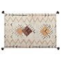 Area Rug Beige Cotton 160 X 230 Cm Rectangular With Tassels Geometric Pattern Boho Oriental Style