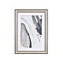 Framed Wall Art Grey Print Brass Frame 30 X 40 Cm Passe-partout Abstract Simple