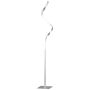 Homcom Dimmable Floor Lamp, Modern Spiral Standing Lamp With 3 Adjustable Brightness And Square Base, Silver