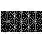 Area Rug Black With Silver Geometric Pattern Viscose With Cotton 80 X 150 Cm Hand Woven