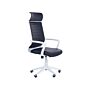 Office Desk Chair Black Faux Leather Swivel Gas Lift Adjustable Height With Castors Ergonomic