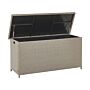 Outdoor Storage Box Beige Faux Rattan Garden Deck Cushion Chest 126 X 46 Cm