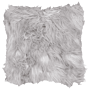 Set Of 2 Decorative Cushions Grey Faux Fur Shaggy 45 X 45 Cm One Sided