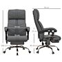 Vinsetto Vibration Massage Office Chair With Heat, Pu Leather Computer Chair With Footrest, Armrest, Reclining Back, Grey