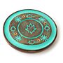 Decorative Round Painted Leaf Wooden Incense Burner Ash Catcher