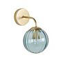 Wall Lamp Gold Blue Glass Iron 28 Cm Globe Shade Light Lighting Retro Art Deco