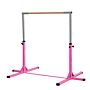 Homcom Steel Frame Adjustable Horizonal Gymnastics Bar For Kids Pink