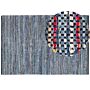 Area Rag Rug Blue Cotton 160 X 230 Cm Rectangular Hand Woven