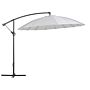 Cantilever Garden Parasol Light Grey Aluminium Frame Polyester Canopy 235 X 268 X 268 Cm Adjustable Modern Design Outdoor Furniture