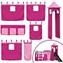 Vidaxl Bunk Bed With Slide And Curtains Pink 90x190 Cm