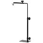 Pawhut Adjustable Height And Length Reptile Lamp Stand Holder With Hook Hanging, Base - Black