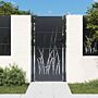 Vidaxl Garden Gate Anthracite 105x180 Cm Steel Grass Design