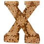 Hand Carved Wooden Flower Letter X