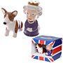 Novelty Collectable Queen And Corgi Ceramic Salt And Pepper Set