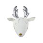 Plush Animal Head Wall Decor White Cotton Roe Deer Head Kid's Room Toy Decoration Accessory