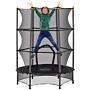 Homcom 4.6ft/75" Kids Trampoline, Indoor Outdoor Toddler Trampoline, With Safety Enclosure, Springless Design - Black