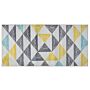 Area Rug Grey And Yellow Printed Geometric Pattern 80 X 150 Cm Low Pile