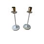 Glossy White Irina Candlestick, Set Of 2, 26cm