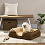 Pawhut Calming Dog Bed Pet Mattress W/ Removable Cover, Anti-slip Bottom, For Small Dogs, 70l X 50w X 18hcm - Brown