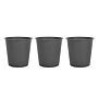 Set Of 3 Plant Pot Insert Black Synthetic Flower Pot Accessory