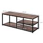 Homcom Tv Stand Industrial Style Tv Cabinet With Storages 2 Shelves Metal Frame For