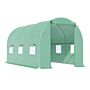 Outsunny 4.5m X 2m X 2m Walk-in Tunnel Greenhouse Garden Plant Growing House With Door And Ventilation Window, Green