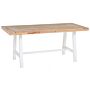 Garden Dining Table Light Wood Top White Legs 170 X 80 Cm Rustic Country Garden