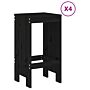 Vidaxl 5 Piece Garden Bar Set Black Solid Wood Pine