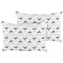 Set Of 2 Outdoor Cushions Light Green Polyester 40 X 60 Cm Rectangular Geometric Print Pattern Scatter Pillow Garden Patio