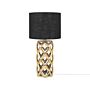 Table Lamp Golden Base Black Drum Shade