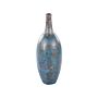 Decorative Vase Blue Terracotta 60 Cm Handmade Painted Retro Vintage-inspired Design