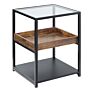 Homcom Industrial Side Table, 3-tier End Table With Storage Shelves, Nightstand With Steel Frame, Rustic Brown