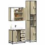 Vidaxl 4 Piece Bathroom Furniture Set Sonoma Oak Engineered Wood