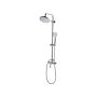 Modern Mixer Shower Set Glossy Silver Brass Rain Function