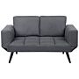 Sofa Bed Dark Grey Loveseat Adjustable Armrests