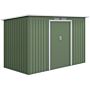 Outsunny 9 X 4 Ft Pent Roof Metal Garden Storage Shed Corrugated Steel Tool Box With Foundation Ventilation & Doors, Light Green