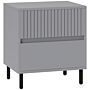 Homcom Simple Line Indented Two-drawer Bedside Table - Grey