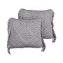 Decorative Cushion Set Of 2 Grey Cotton Macramé 45 X 45 Cm With Tassels Rope