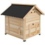 Pawhut Wooden Duck House With Double Doors, Openable Roof, Ventilation Holes, Removable Base, Natural Wood Finish