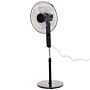 Homcom Oscillating Floor Fan W/ Remote Control-standing Cooling Machine Indoor Air Refresher W/ Adjustable Height, Speed Mode, 7.5-hour Timer Black