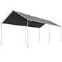 Outsunny 3 X 6m Heavy Duty Carport Garage Car Shelter Galvanized Steel Outdoor Open Canopy Tent Water Uv Resistant Waterproof, Grey