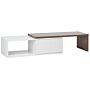 Tv Stand Light Wood And White Mdf For Up To 70 ʺ Extending Top Media Unit