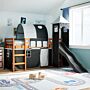 Vidaxl Kids' Loft Bed With Tower White&black 90x200 Cm Solid Wood Pine